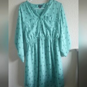 Mint green dress with anchors